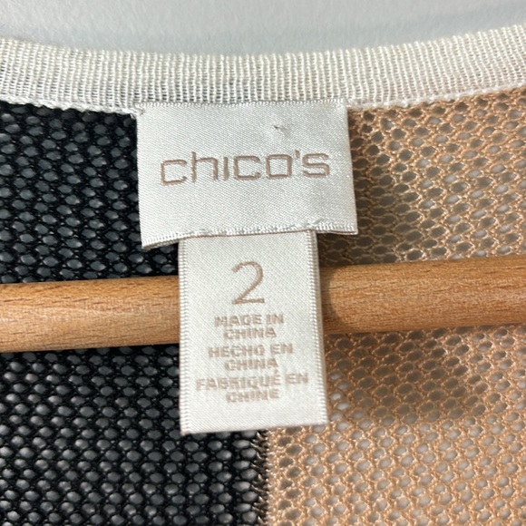 Chico’s long open cardigan sz 2. Neutral colors, light perfect for warm days. - Picture 3 of 6